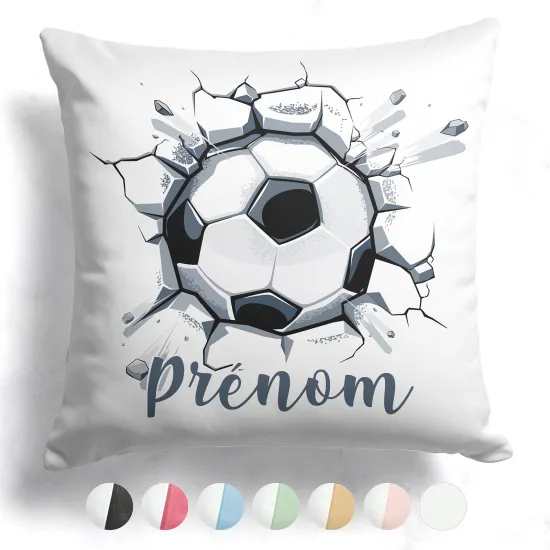 Coussin bicolore personnalisé - Ballon de foot