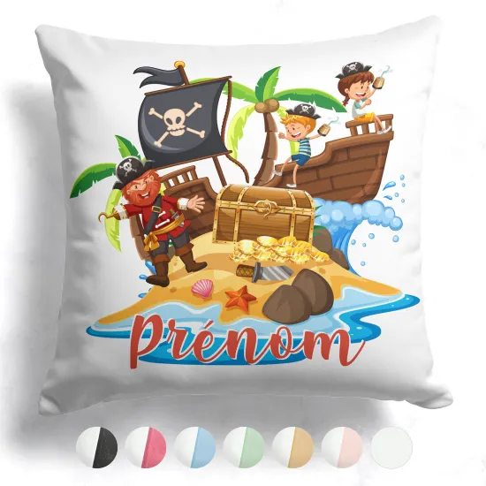 Coussin bicolore personnalisé - Pirates