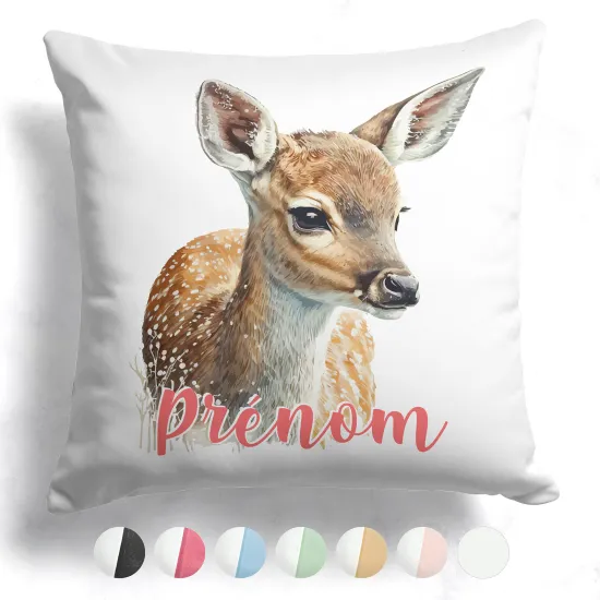 Coussin bicolore personnalisé - Faon