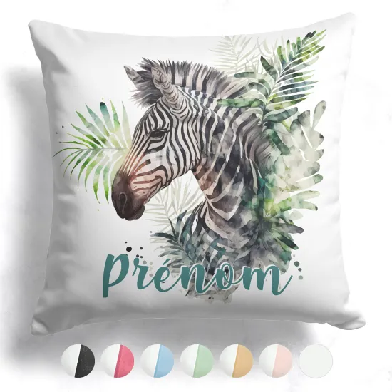 Coussin bicolore personnalisé - Zèbre