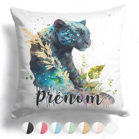 Coussin bicolore personnalisé - Panthère