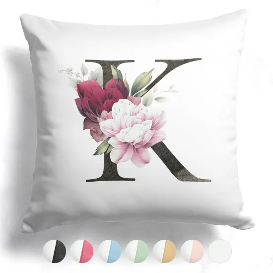 Coussin monogramme bicolore avec initiales - K