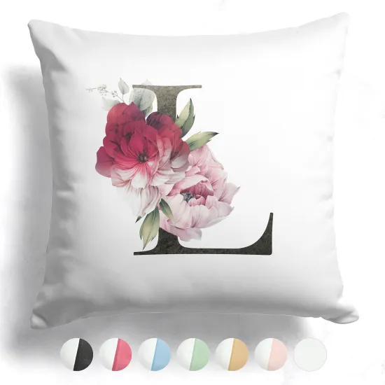 Coussin monogramme bicolore avec initiales - L