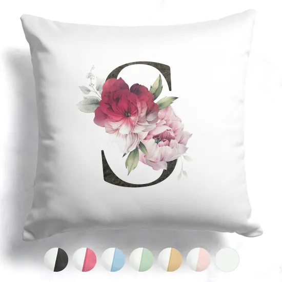 Coussin monogramme bicolore avec initiales - S