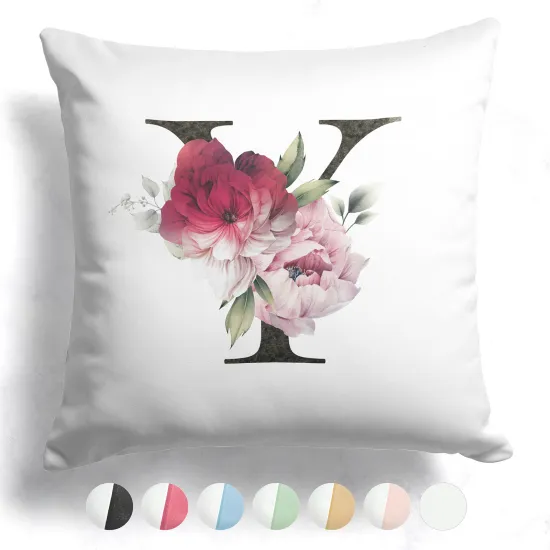 Coussin monogramme bicolore avec initiales - Y