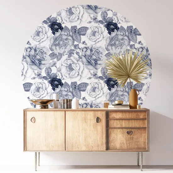 Stickers rond / cercle - Motif floral