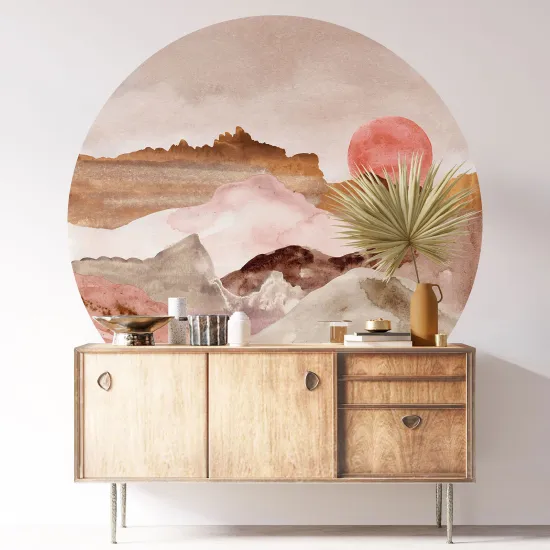 Stickers rond / cercle - Paysage Boho