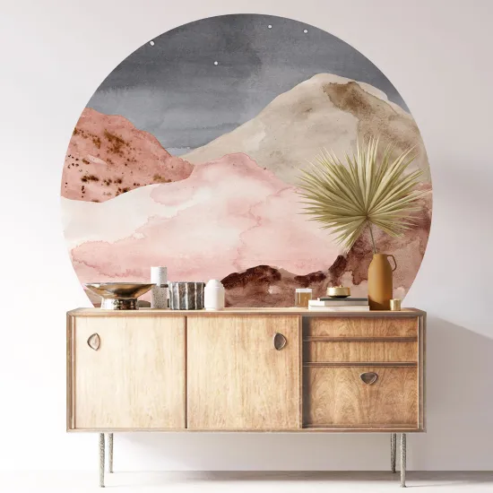 Stickers rond / cercle - Paysage Boho