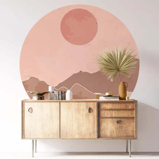 Stickers rond / cercle - Paysage Boho