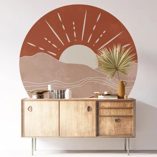 Stickers rond / cercle - Soleil Boho