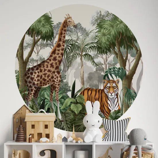 Stickers rond / cercle Enfants - Jungle Animaux