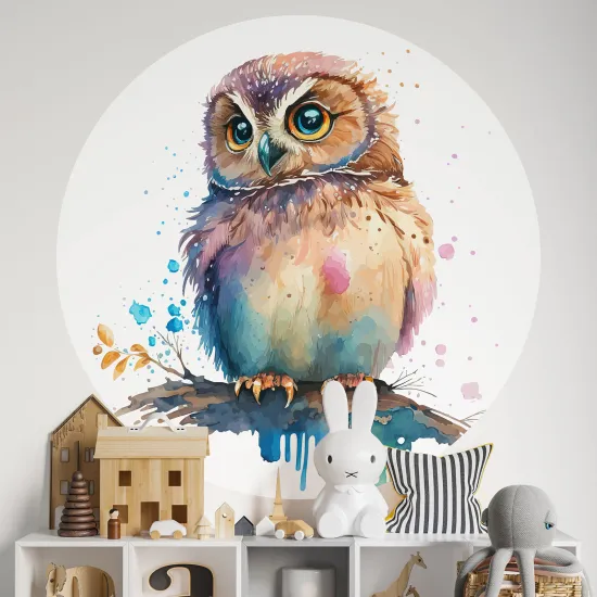 Stickers rond / cercle Enfants - Hibou