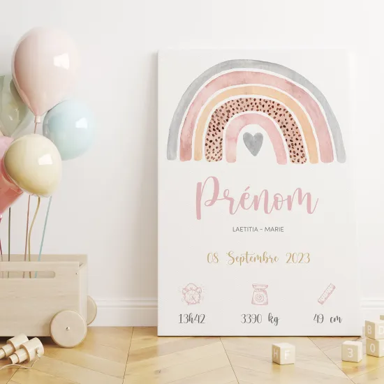 Tableau toile de naissance - Arc-en-ciel