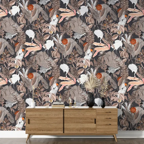 Papier peint motif XL - Fleurs Oiseaux