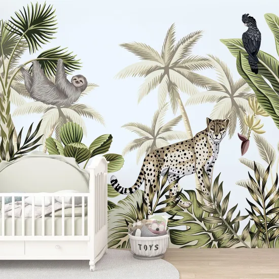 Papier peint panoramique Enfants - Animaux de la Jungle