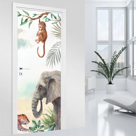 Stickers pour porte - Jungle