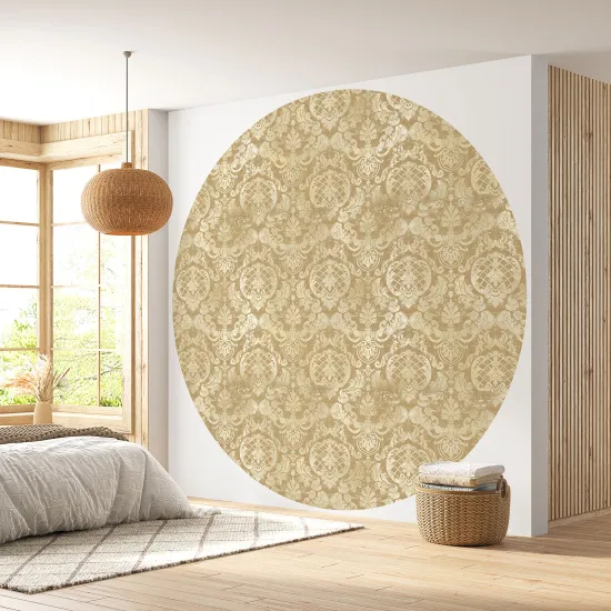 Papier peint rond / cercle - Motif damassé - 093