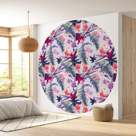 Papier peint rond / cercle - Motif floral - 104