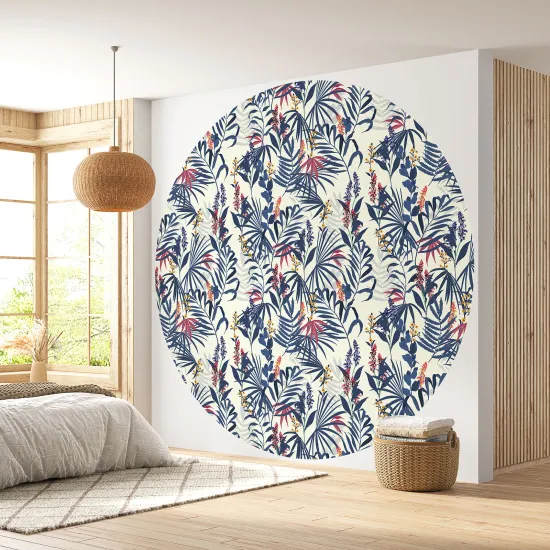 Papier peint rond / cercle -  Motif floral - 111