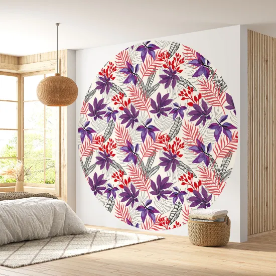 Papier peint rond / cercle - Motif floral - 265