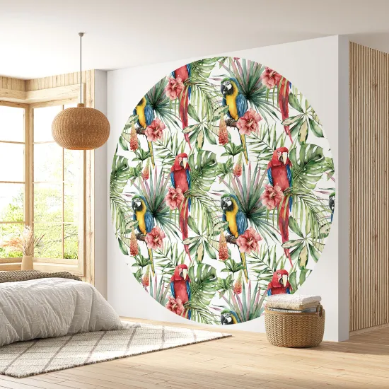 Papier peint rond / cercle - Motif tropical - 275