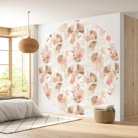 Papier peint rond / cercle - Motif floral - 291