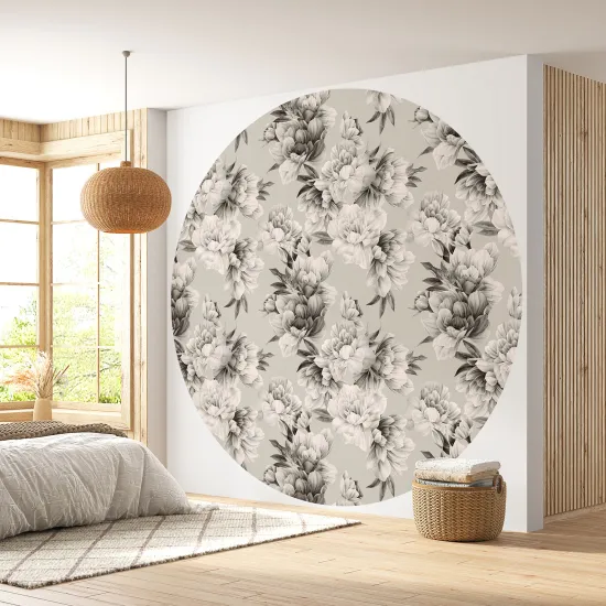 Papier peint rond / cercle - Motif floral - 294