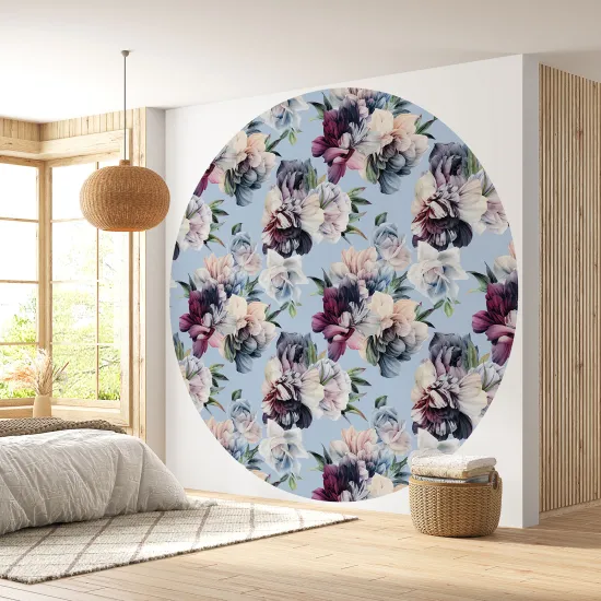 Papier peint rond / cercle - Motif floral - 312