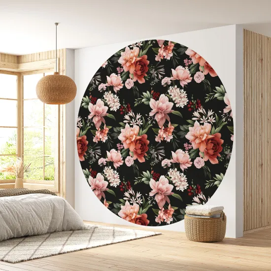 Papier peint rond / cercle - Motif floral - 369