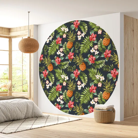 Papier peint rond / cercle - Motif botanique - 432