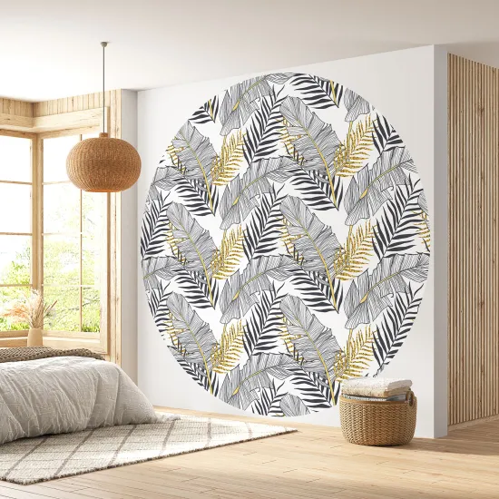 Papier peint rond / cercle - Motif botanique - 465