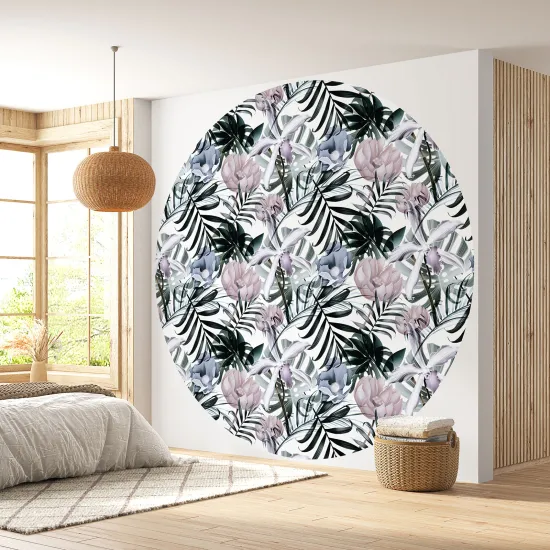 Papier peint rond / cercle - Motif floral - 470