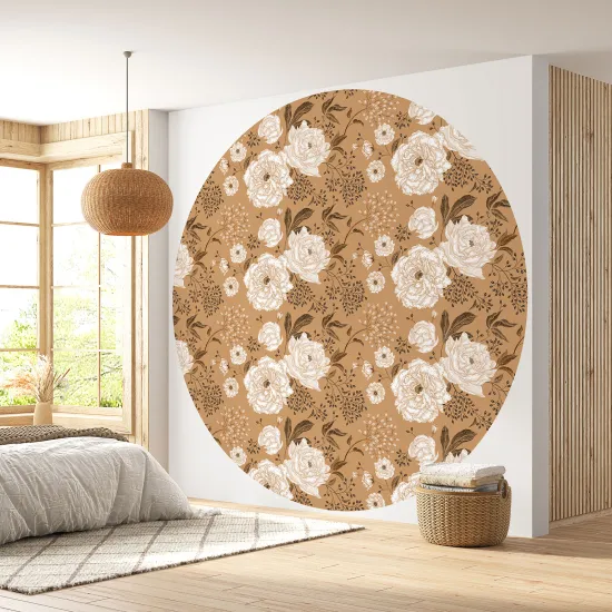 Papier peint rond / cercle - Motif floral - 491