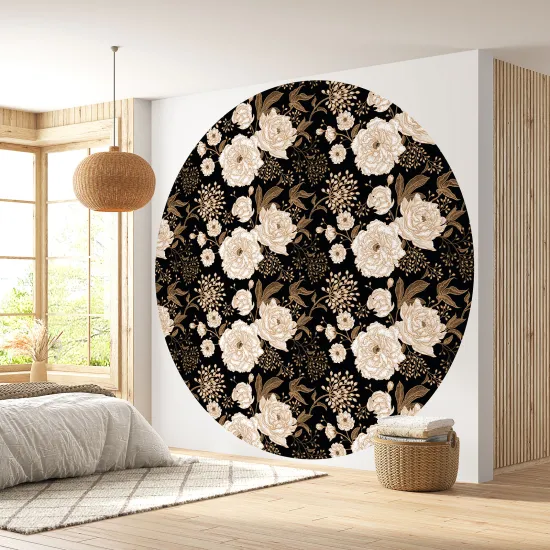 Papier peint rond / cercle - Motif floral - 493