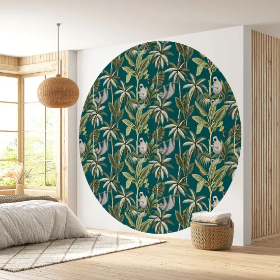 Papier peint rond / cercle - Motif Jungle- 523