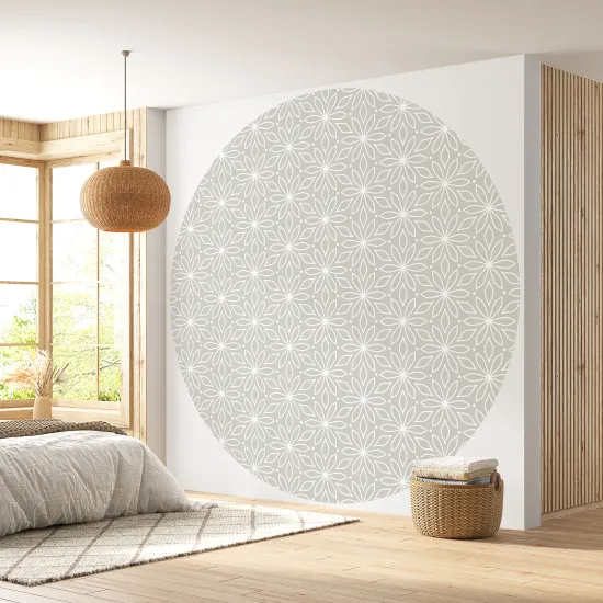 Papier peint rond / cercle - Motif Floral