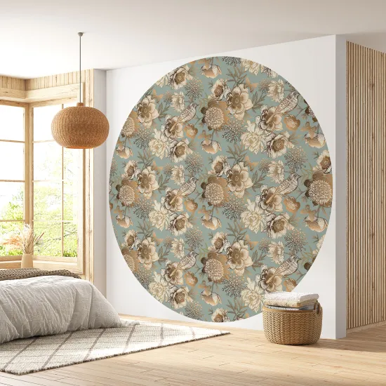 Papier peint rond / cercle - Motif floral - 530