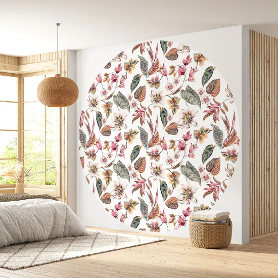 Papier peint rond / cercle - Motif botanique - 607