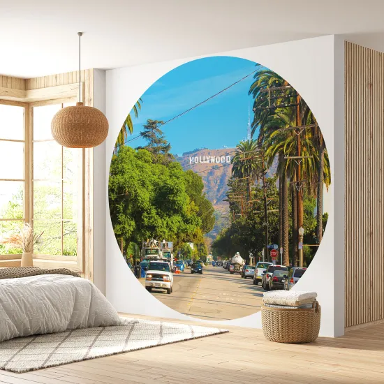 Papier peint rond / cercle - Hollywood