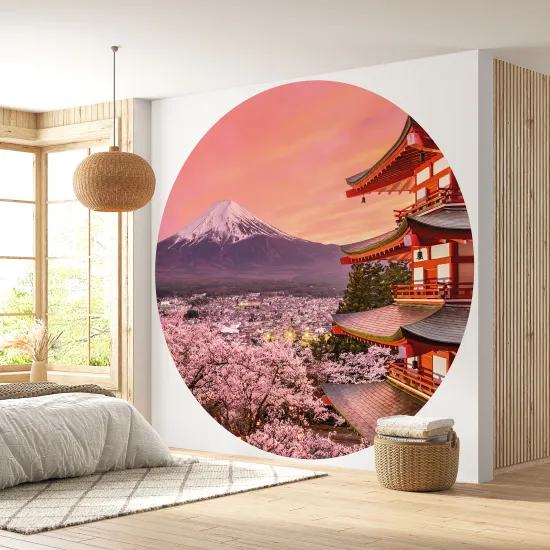 Papier peint rond / cercle - Mont Fuji Japon