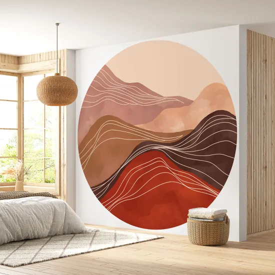 Papier peint rond / cercle - Paysage boho