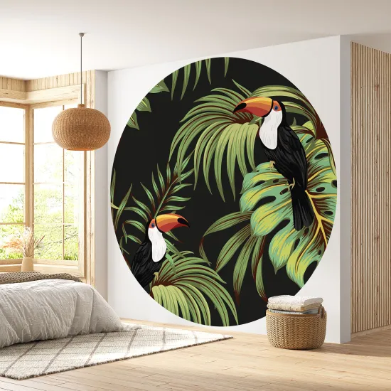 Papier peint rond / cercle - Toucans