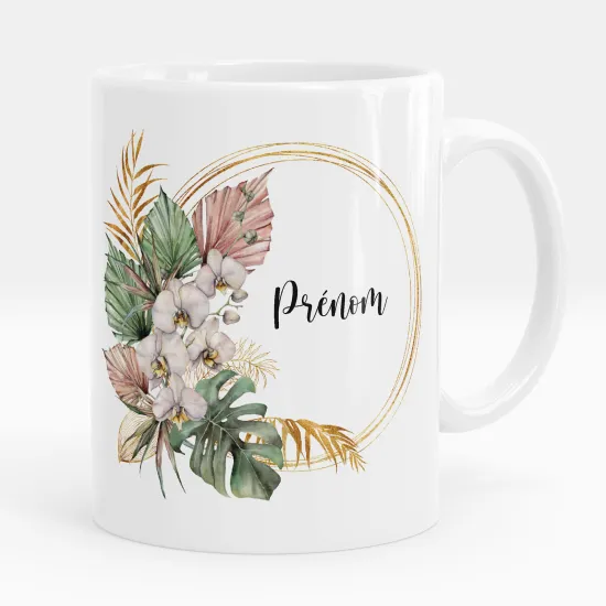 Mug - Tasse personnalisée - Fleurs palmiers