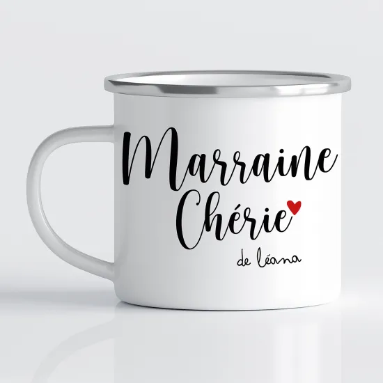 Tasse - Mug Émaillé - Marraine Chérie