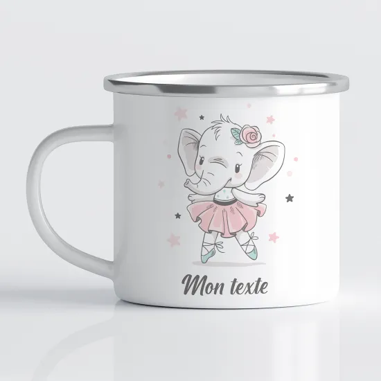 Tasse - Mug Émaillé Enfants - Éléphant Ballerine