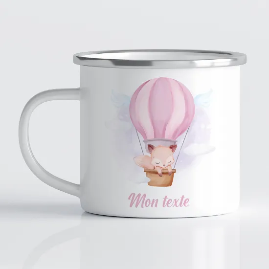 Tasse - Mug Émaillé Enfants - Renard Montgolfière