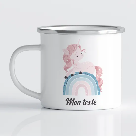 Tasse - Mug Émaillé Enfants - Licorne Arc-en-ciel