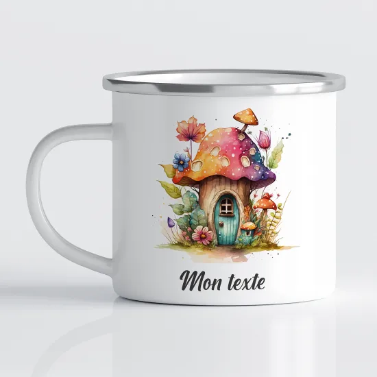 Tasse - Mug Émaillé Enfants - Maison Champignon