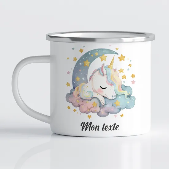 Tasse - Mug Émaillé Enfants - Licorne Lune