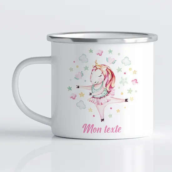 Tasse - Mug Émaillé Enfants - Licorne Ballerine